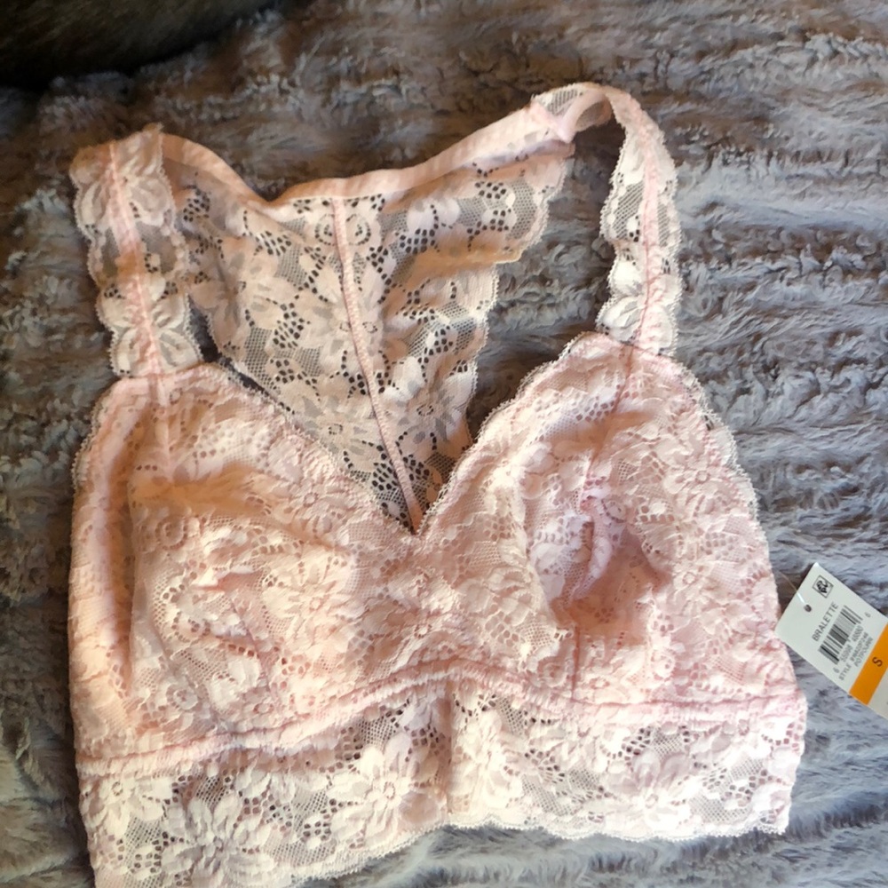 Light pink lace bralette